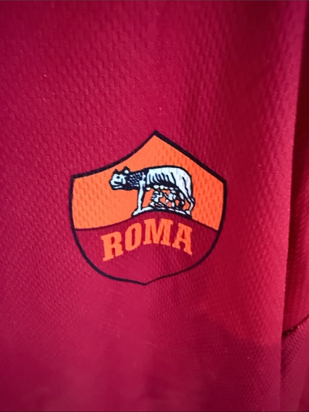 Roma #10 Totti Kids Short Sleeve Soccer Jersey in Burgundy with Orange Trim